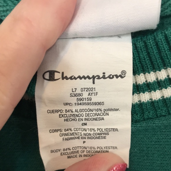 CHAMPION SWEATSHIRT SIZE S/P EMERALD GREEN GREAT CONDITION! - Picture 6 of 9